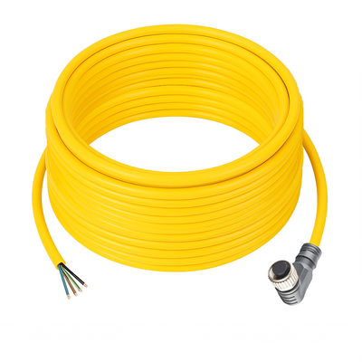 CBO12.5-15.33 ELCO SINGLE ENDED MICRO CABLE, 5 PIN M12 FEMALE ELBOW PVC YELLOW 22 AWG 15M