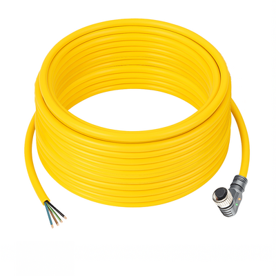 CBO12.4-15.33/L/P ELCO SINGLE ENDED MICRO CABLE, 4 PIN M12 FEMALE ELBOW PUR YELLOW 22 AWG 15M PNP LED