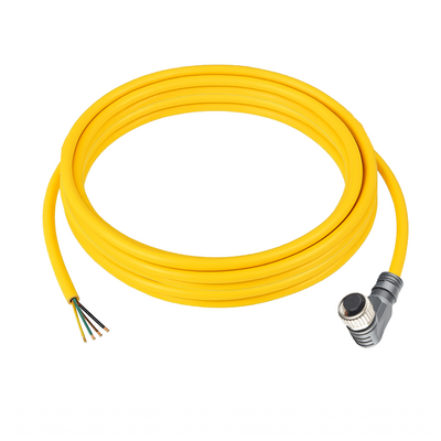 CBO12.4-3.33 ELCO SINGLE ENDED MICRO CABLE, 4 PIN M12 FEMALE ELBOW PVC YELLOW 22 AWG 3M