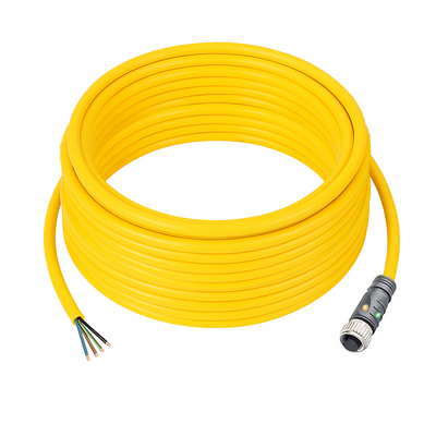 CO12.4-10.33/LN/P ELCO SINGLE ENDED MICRO CABLE, 4 PIN M12 FEMALE STRAIGHT PUR YELLOW 22 AWG 10M NPN LED