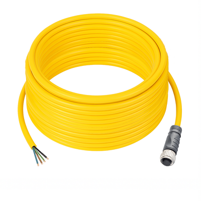 CO12.5-15.33 ELCO SINGLE ENDED MICRO CABLE, 5 PIN M12 FEMALE STRAIGHT PVC YELLOW 22 AWG 15M