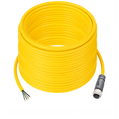 CO12.5-25.33 ELCO SINGLE ENDED MICRO CABLE, 5 PIN M12 FEMALE STRAIGHT PVC YELLOW 22 AWG 25M