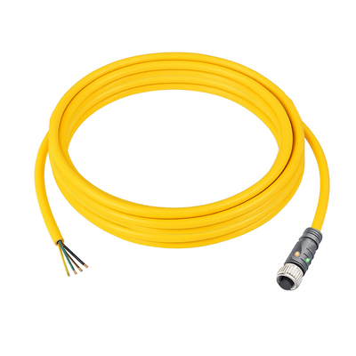 CO12.4-3.33/L/P ELCO SINGLE ENDED MICRO CABLE, 4 PIN M12 FEMALE STRAIGHT PUR YELLOW 22 AWG 3M PNP LED