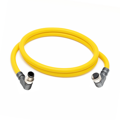 CBO12.4-1.33-CB12.4/P ELCO DOUBLE ENDED PATCH CABLE, 4 PIN M12 F/M ELBOW 1M PUR YELLOW 22 AWG