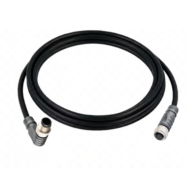 CO12.4-2.32-CB12.4/P ELCO DOUBLE ENDED PATCH CABLE, 4 PIN M12 F/M STR/ELB 2M PUR BLACK 22 AWG