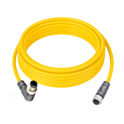 CO12.4-5.33-CB12.4/P ELCO DOUBLE ENDED PATCH CABLE, 4 PIN M12 F/M STR/ELB 5M PUR YELLOW 22 AWG