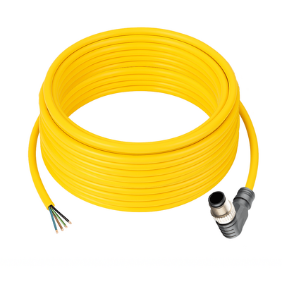 CB12.5-10.33 ELCO SINGLE ENDED MICRO CABLE, 5 PIN M12 MALE ELBOW PVC YELLOW 22 AWG 10M