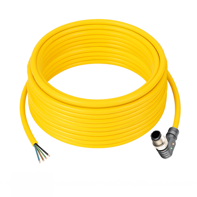 CB12.5-10.33/L/P ELCO SINGLE ENDED MICRO CABLE, 5 PIN M12 MALE ELBOW PUR YELLOW 22 AWG 10M PNP LED