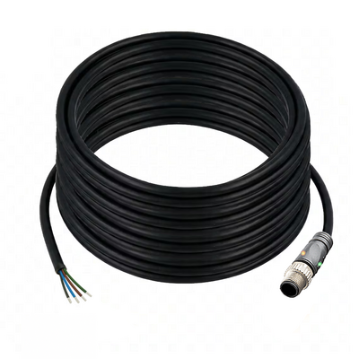 C12.4-15.32/L/P ELCO SINGLE ENDED MICRO CABLE, 4 PIN M12 MALE STRAIGHT PUR BLACK 22 AWG 15M PNP LED