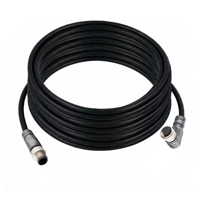 CBO12.4-10.32-C12.4/P ELCO DOUBLE ENDED PATCH CABLE, 4 PIN M12 F/M ELB/STR 10M PUR BLACK 22 AWG