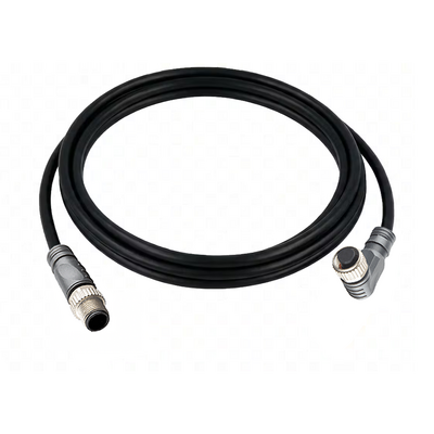 CBO12.4-2.32-C12.4/P ELCO DOUBLE ENDED PATCH CABLE, 4 PIN M12 F/M ELB/STR 2M PUR BLACK 22 AWG