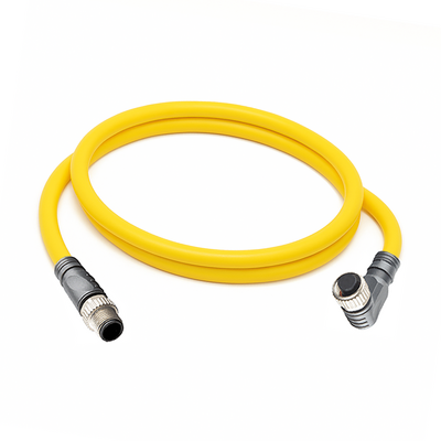 CBO12.4-1.33-C12.4/P ELCO DOUBLE ENDED PATCH CABLE, 4 PIN M12 F/M ELB/STR 1M PUR YELLOW 22 AWG