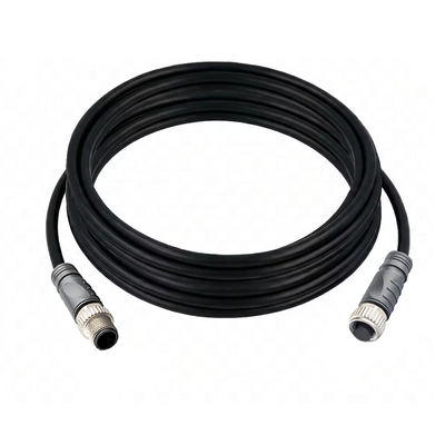 CO12.5-5.32-C12.5/P ELCO DOUBLE ENDED PATCH CABLE, 5 PIN M12 F/M STRAIGHT 5M PUR BLACK 22 AWG