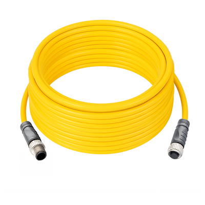 CO12.4-10.33-C12.4/P ELCO DOUBLE ENDED PATCH CABLE, 4 PIN M12 F/M STRAIGHT 10M PUR YELLOW 22 AWG