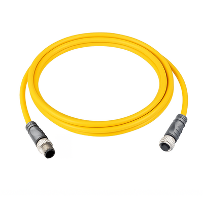 CO12.4-2.33-C12.4/P ELCO DOUBLE ENDED PATCH CABLE, 4 PIN M12 F/M STRAIGHT 2M PUR YELLOW 22 AWG