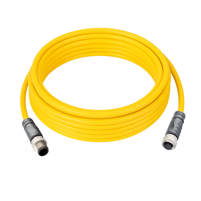 CO12.5-5.33-C12.5/P ELCO DOUBLE ENDED PATCH CABLE, 5 PIN M12 F/M STRAIGHT 5M PUR YELLOW 22 AWG