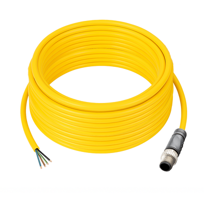 C12.5-10.33 ELCO SINGLE ENDED MICRO CABLE, 5 PIN M12 MALE STRAIGHT PVC YELLOW 22 AWG 10M