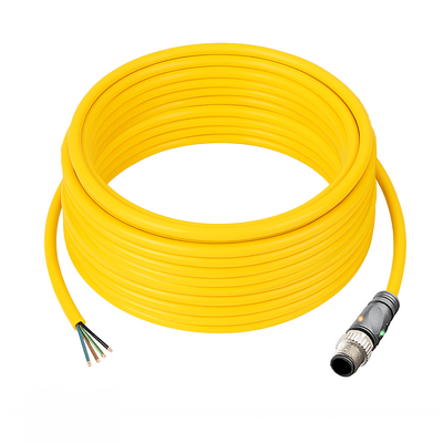 C12.4-10.33/LN/P ELCO SINGLE ENDED MICRO CABLE, 4 PIN M12 MALE STRAIGHT PUR YELLOW 22 AWG 10M NPN LED