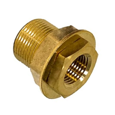129-N4 FLOFLEX BRASS PIPE FITTING, BULKHEAD CONNECTOR 1/2" FEMALE X 1/2" FEMALE NPT