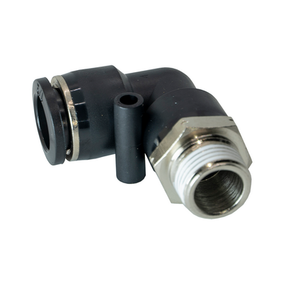 PL1/2-3/8NPT FLOFLEX FLOFLEX COMPOSITE PUSH-IN PNEUMATIC FITTING, 1/2" TUBE X 3/8" NPT MALE 90 DEGREE REDUCING ELBOW