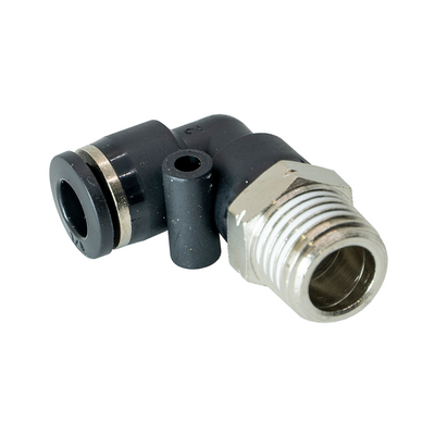 PL1/4-1/4NPT FLOFLEX FLOFLEX COMPOSITE PUSH-IN PNEUMATIC FITTING, 1/4" TUBE X 1/4" NPT MALE 90 DEGREE REDUCING ELBOW