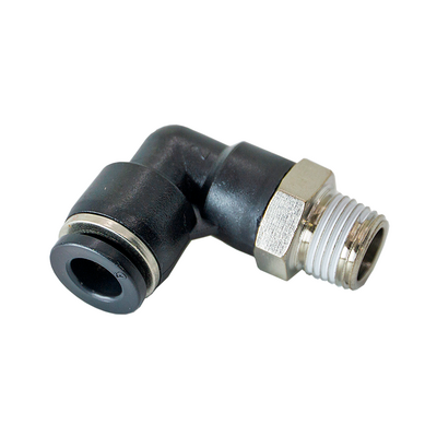 PL6-1/8PT FLOFLEX FLOFLEX COMPOSITE PUSH-IN PNEUMATIC FITTING, 6MM TUBE X 1/8" BSPT MALE 90 DEGREE REDUCING ELBOW