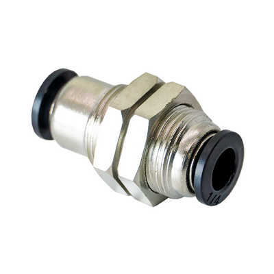 PM1/4 FLOFLEX FLOFLEX COMPOSITE PUSH-IN PNEUMATIC FITTING, 1/4" TUBE UNION BULKHEAD