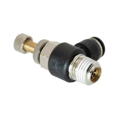 JSC1/4-1/4NPT FLOFLEX FLOFLEX COMPOSITE FLOW CONTROL, 1/4" TUBE X 1/4" NPT MALE REDUCER METER OUT - KNOB ADJUSTMENT