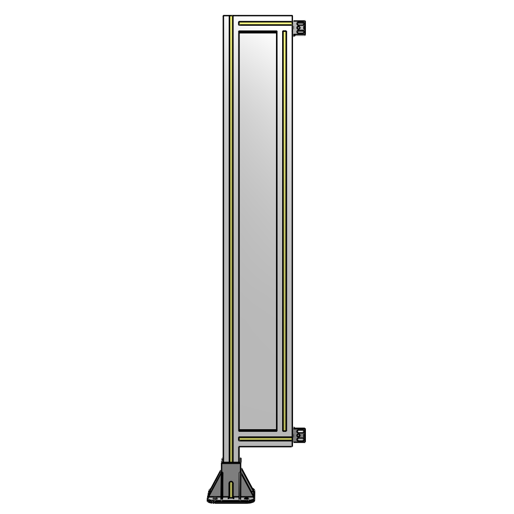 A1-1400-0200-0150-HYPFK SINGLE PANEL-LEG ON LEFT WITH HINGES 1400MM X 200MM  1/4" POLYCARBONATE, AS A KIT