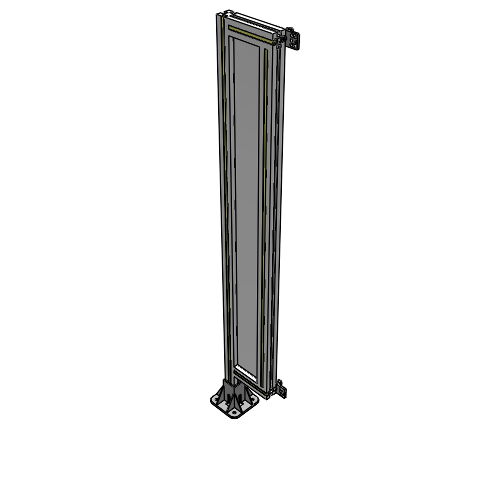 A1-1400-0200-0150-HYPFK SINGLE PANEL-LEG ON LEFT WITH HINGES 1400MM X 200MM  1/4" POLYCARBONATE, AS A KIT