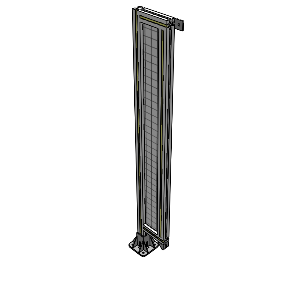 A1-1400-0200-0150-TYMFK SINGLE PANEL-LEG ON LEFT WITH TIE PLATES AND ANGLE 1400MM X 200MM 1" MESH, AS A KIT