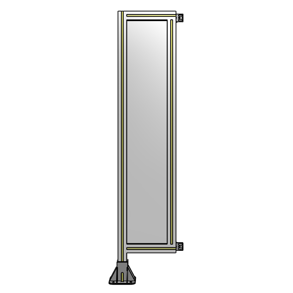 A1-1400-0300-0150-HYPFA SINGLE PANEL-LEG ON LEFT WITH HINGES 1400MM X 300MM 1/4" POLYCARBONATE, FULLY ASSEMBLED