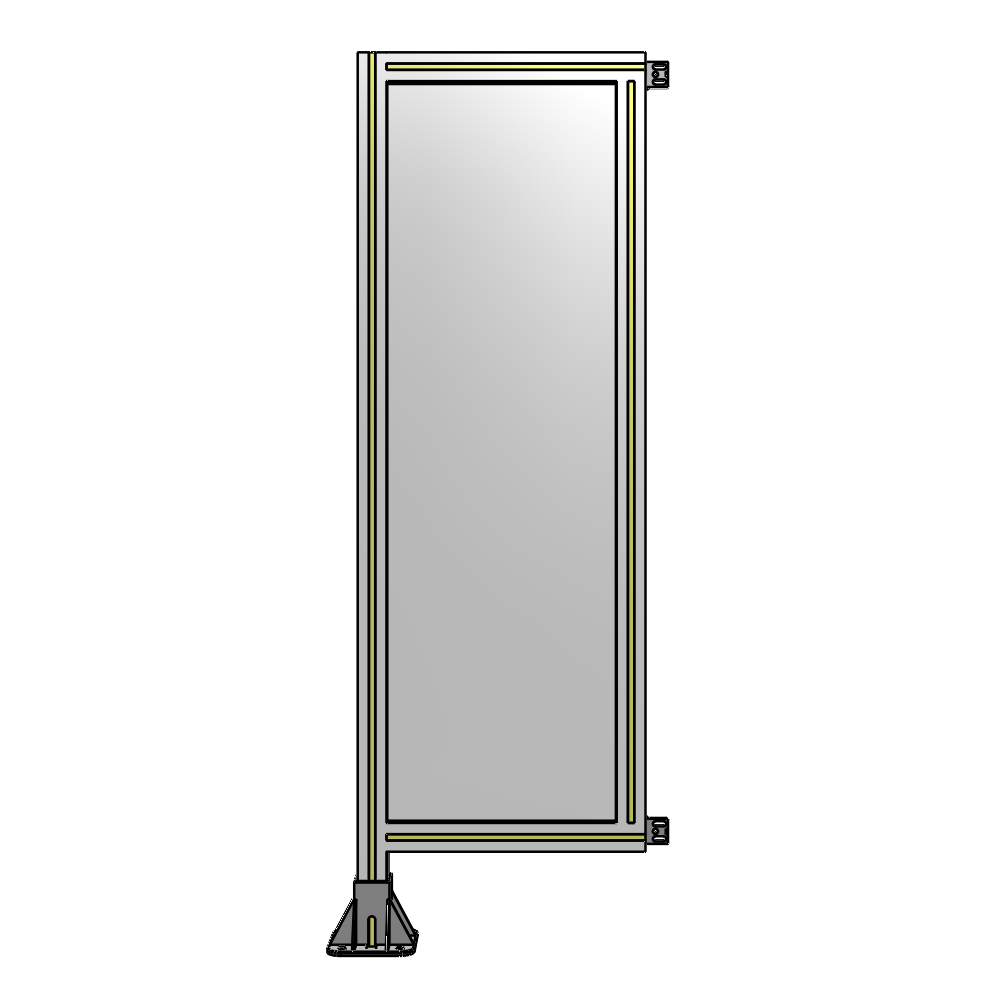 A1-1400-0450-0150-HYPFA SINGLE PANEL-LEG ON LEFT WITH HINGES 1400MM X 450MM 1/4" POLYCARBONATE, ASSEMBLED