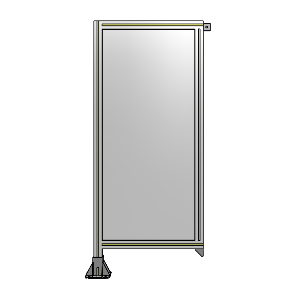 A1-1400-0600-0150-TYPFK SINGLE PANEL-LEG ON LEFT WITH TIE PLATES AND ANGLE 1400MM X 600MM  1/4" POLYCARBONATE, AS A KIT