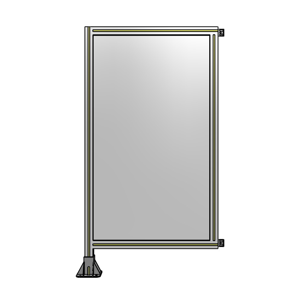 A1-1400-0750-0150-HYPFA SINGLE PANEL-LEG ON LEFT WITH HINGES 1400MM X 750MM  1/4" POLYCARBONATE, ASSEMBLED