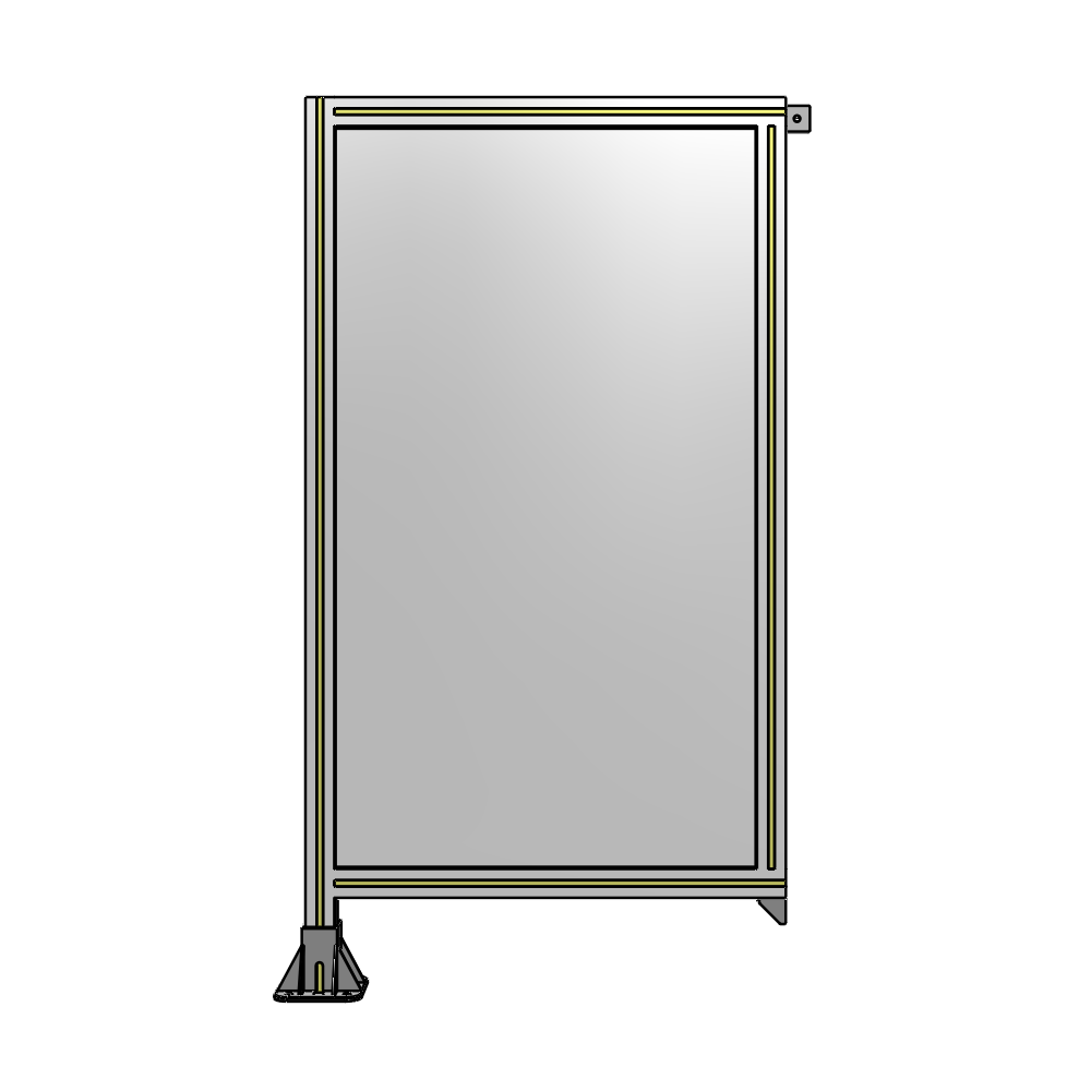 A1-1400-0750-0150-TYPFK SINGLE PANEL-LEG ON LEFT WITH TIE PLATES AND ANGLE 1400MM X 750MM 1/4" POLYCARBONATE, AS A KIT