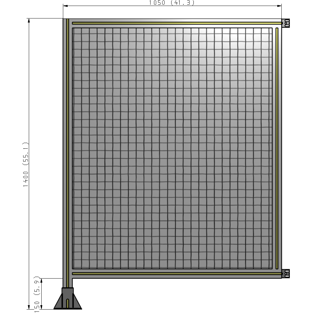 A1-1400-1050-0150-HYMFK SINGLE PANEL-LEG ON LEFT WITH HINGES 1400MM X 1050MM  1" MESH, AS A KIT