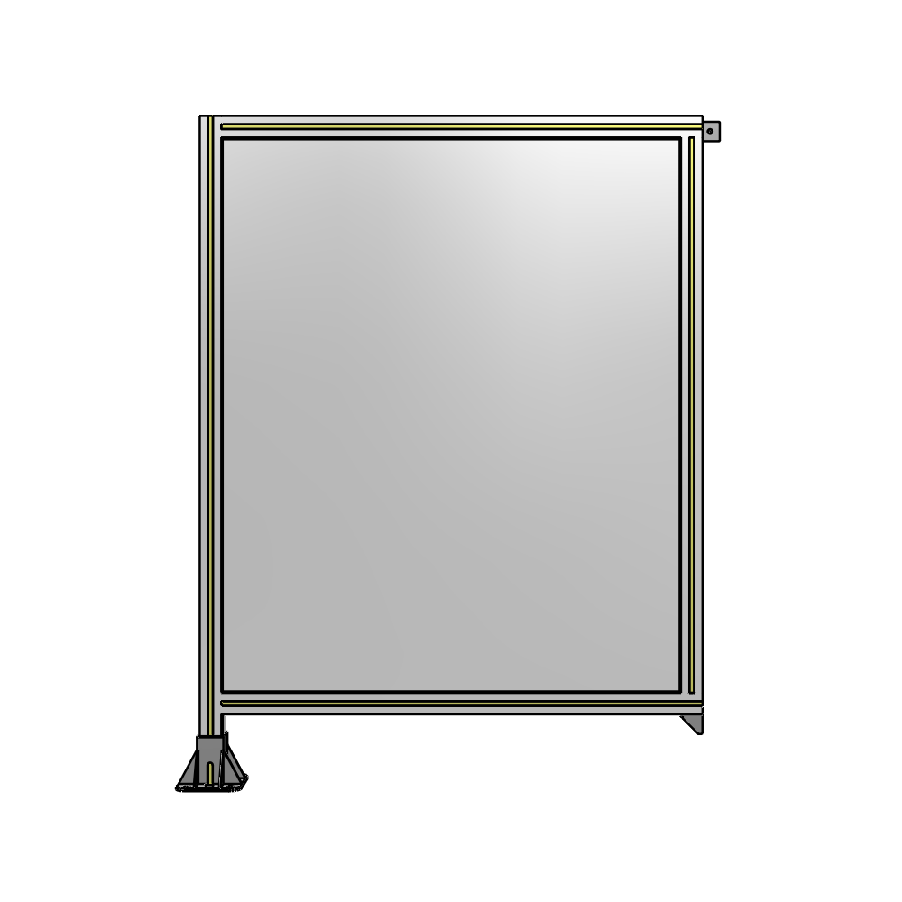 A1-1400-1050-0150-TYPFK SINGLE PANEL-LEG ON LEFT WITH TIE PLATES AND ANGLE 1400MM X 1050MM 1/4" POLYCARBONATE, AS A KIT