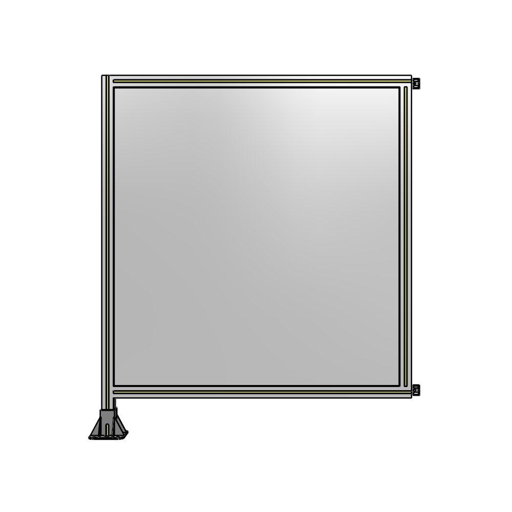 A1-1400-1200-0150-HYPFA SINGLE PANEL-LEG ON LEFT WITH HINGES 1400MM X 1200MM  1/4" POLYCARBONATE, FULLY ASSEMBLED