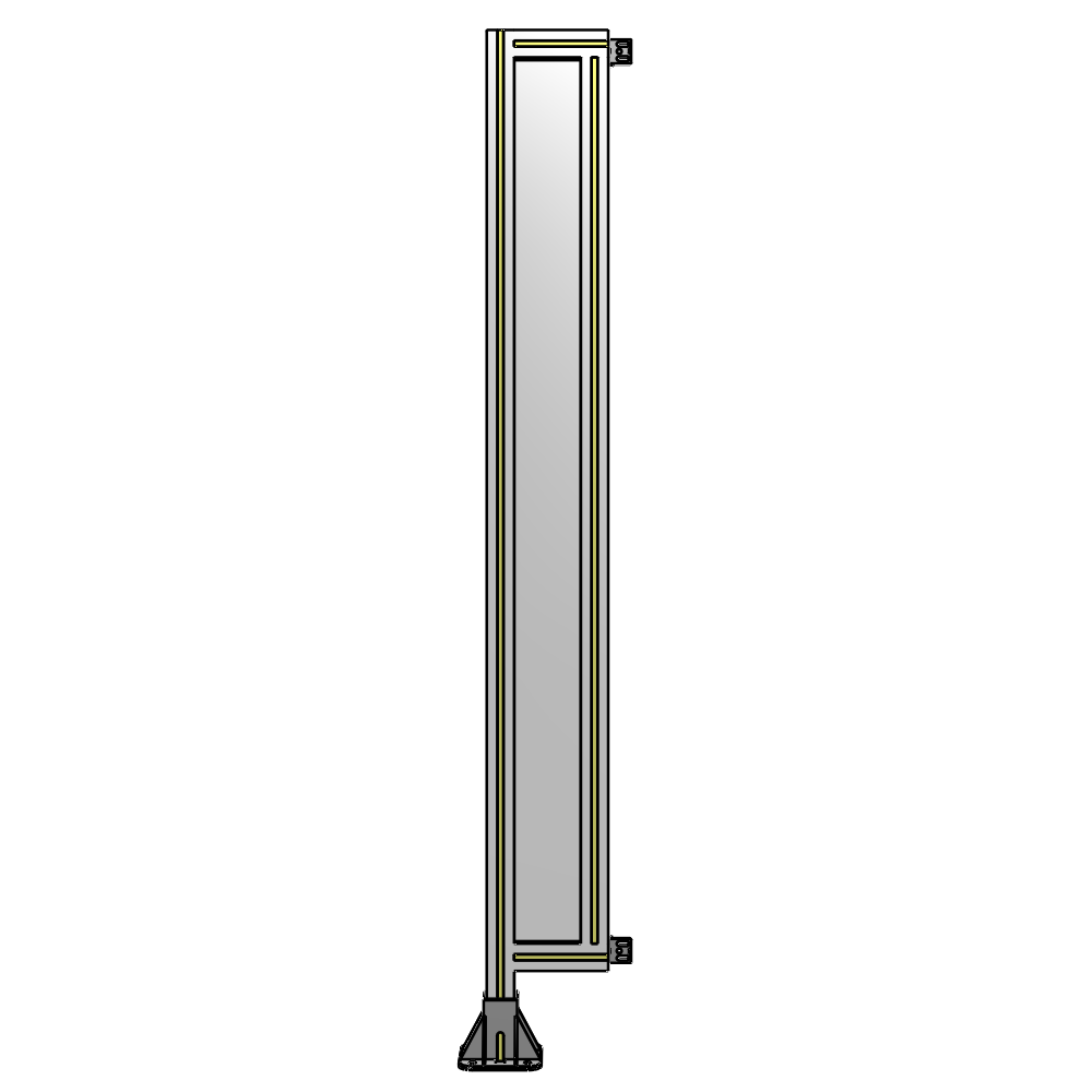 A1-1700-0200-0150-HYPFA SINGLE PANEL-LEG ON LEFT WITH HINGES 1700MM X 200MM  1/4" POLYCARBONATE, FULLY ASSEMBLED