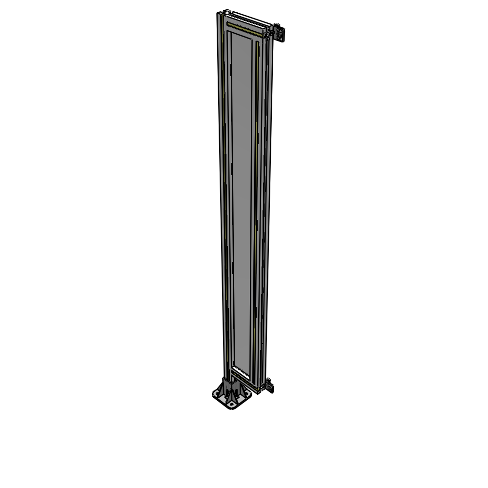 A1-1700-0200-0150-HYPFA SINGLE PANEL-LEG ON LEFT WITH HINGES 1700MM X 200MM  1/4" POLYCARBONATE, FULLY ASSEMBLED