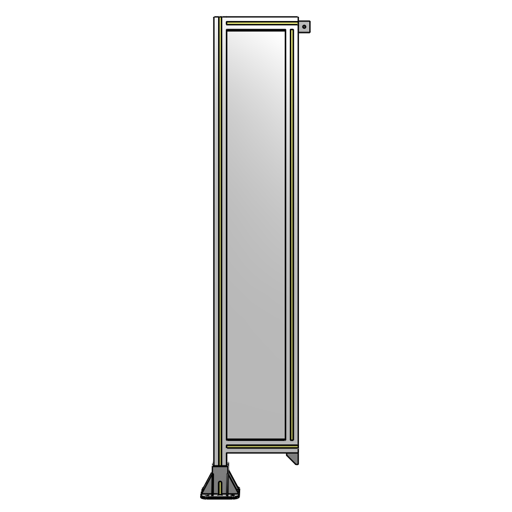 A1-1700-0300-0150-TYPFK SINGLE PANEL-LEG ON LEFT WITH TIE PLATES AND ANGLE 1700MM X 300MM  1/4" POLYCARBONATE, AS A KIT
