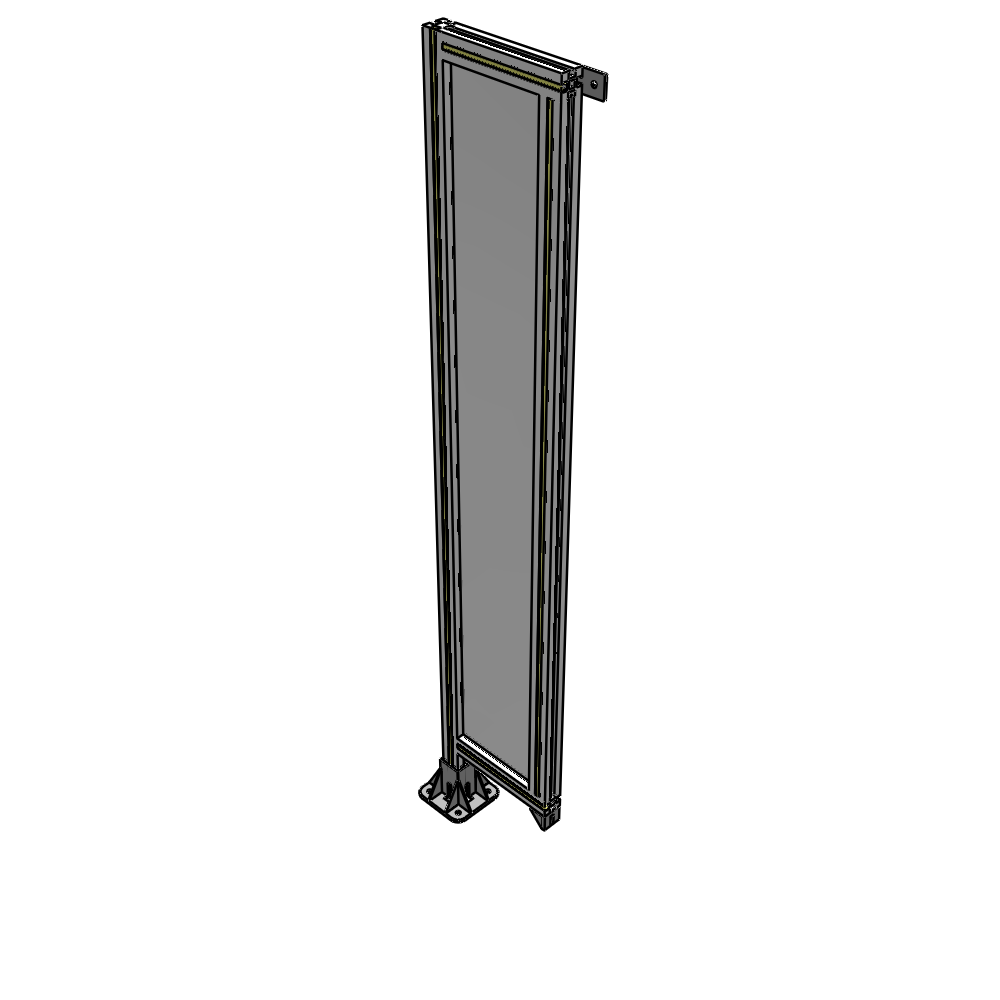 A1-1700-0300-0150-TYPFK SINGLE PANEL-LEG ON LEFT WITH TIE PLATES AND ANGLE 1700MM X 300MM  1/4" POLYCARBONATE, AS A KIT