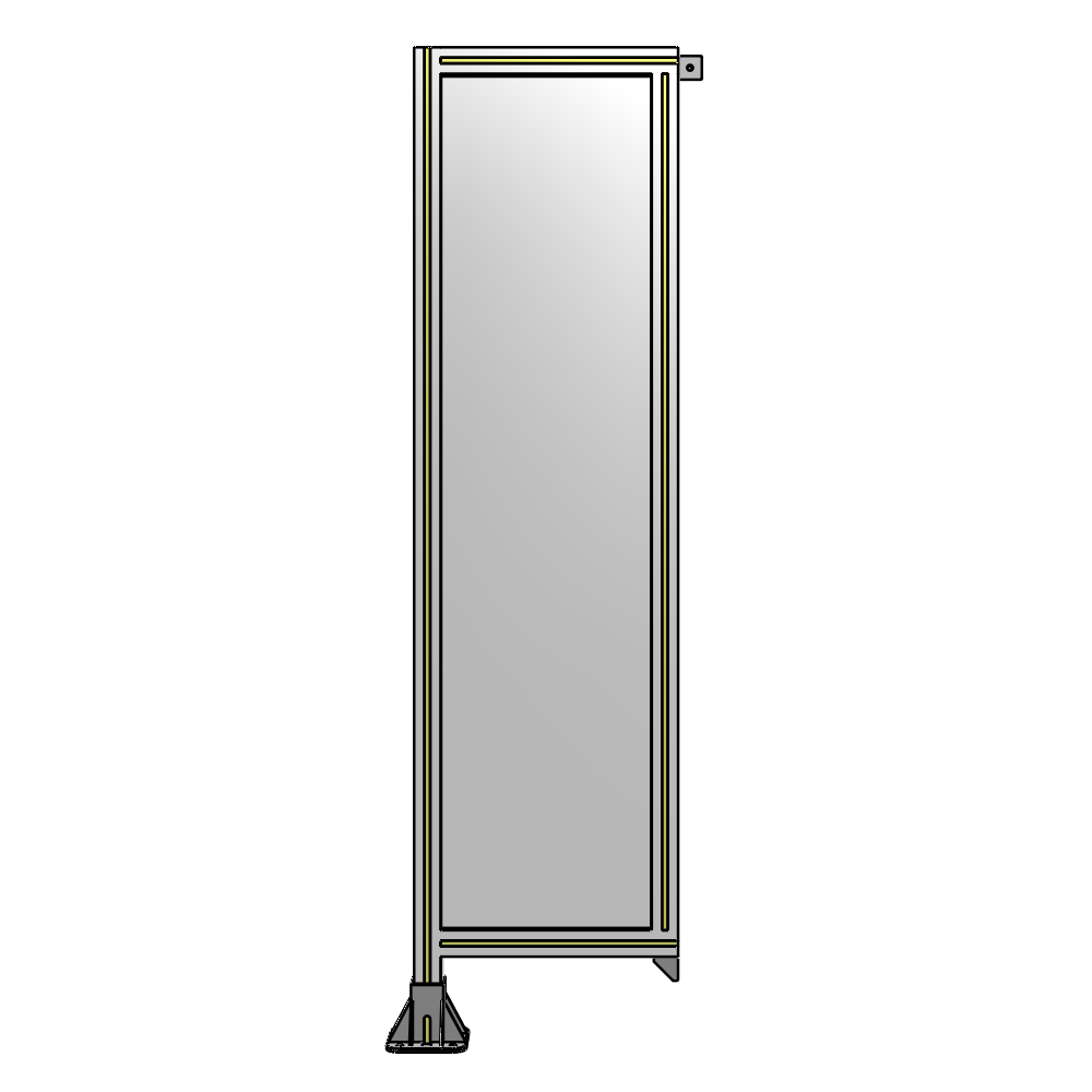 A1-1700-0450-0150-TYPFA SINGLE PANEL-LEG ON LEFT WITH TIE PLATES AND ANGLE 1700MM X 450MM 1/4" POLYCARBONATE, ASSEMBLED