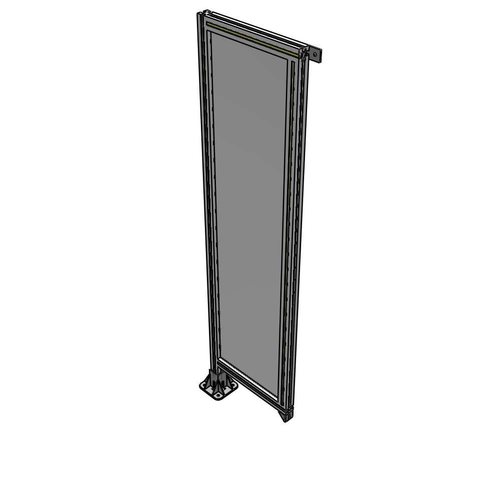 A1-1700-0450-0150-TYPFA SINGLE PANEL-LEG ON LEFT WITH TIE PLATES AND ANGLE 1700MM X 450MM 1/4" POLYCARBONATE, ASSEMBLED