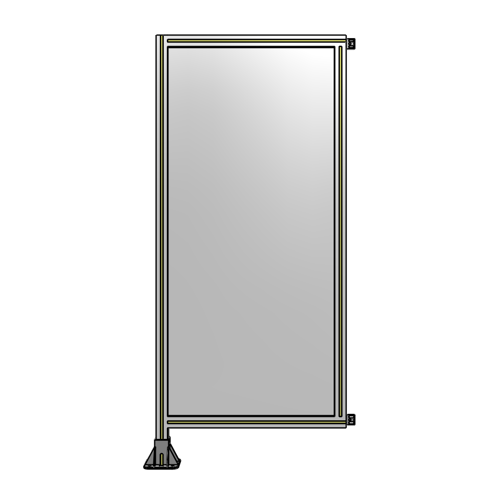 A1-1700-0750-0150-HYPFA SINGLE PANEL-LEG ON LEFT WITH HINGES 1700MM X 750MM 1/4" POLYCARBONATE, ASSEMBLED