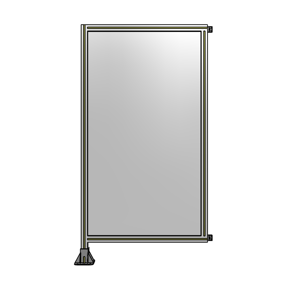 A1-1700-0900-0150-HYPFK SINGLE PANEL-LEG ON LEFT WITH HINGES 1700MM X 900MM 1/4" POLYCARBONATE, AS A KIT