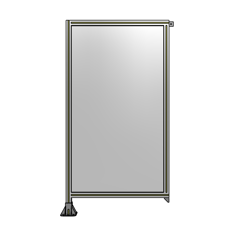 A1-1700-0900-0150-TYPFK SINGLE PANEL-LEG ON LEFT WITH TIE PLATES AND ANGLE 1700MM X 900MM 1/4" POLYCARBONATE, AS A KIT
