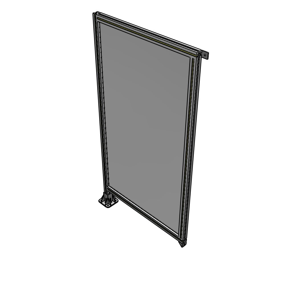 A1-1700-0900-0150-TYPFK SINGLE PANEL-LEG ON LEFT WITH TIE PLATES AND ANGLE 1700MM X 900MM 1/4" POLYCARBONATE, AS A KIT