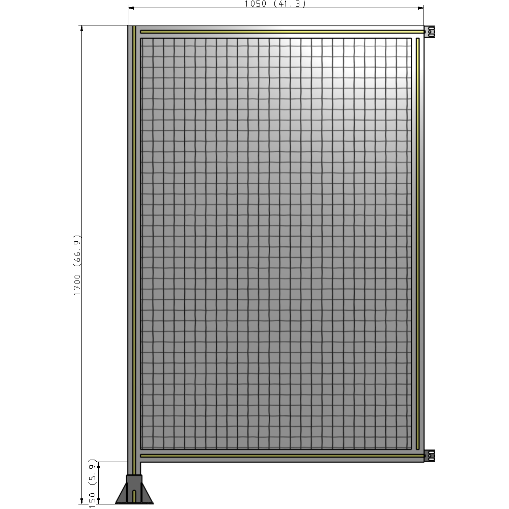 A1-1700-1050-0150-HYMFA SINGLE PANEL-LEG ON LEFT WITH HINGES 1700MM X 1050MM 1" MESH, FULLY ASSEMBLED
